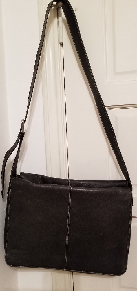 Latico black leather laptop bag